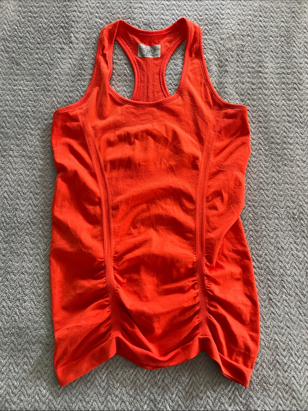 Athleta Bright Orange Rouched Racerback Seamless Tank Top Size XS